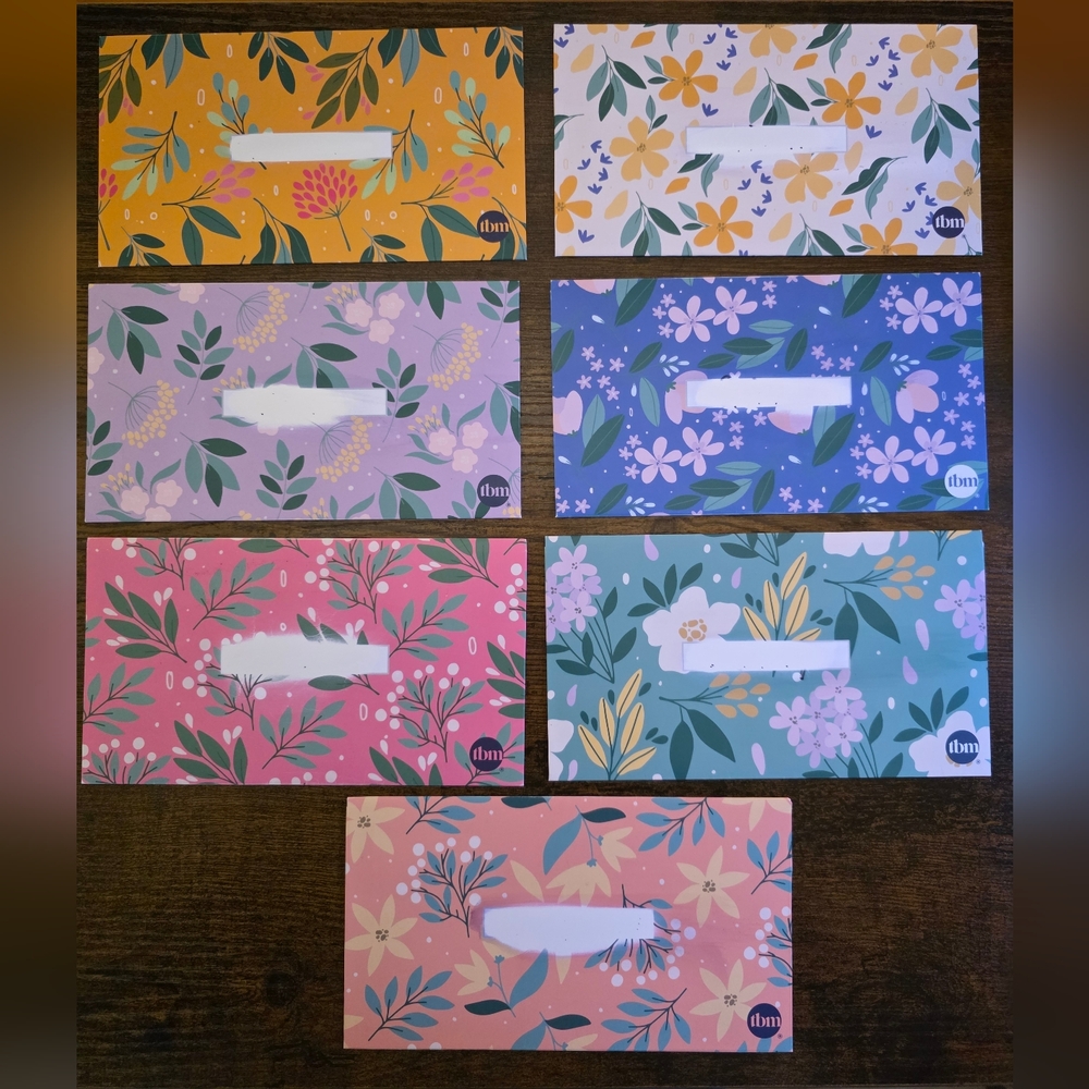 TBM Floral Cash Envelopes REUSABLE